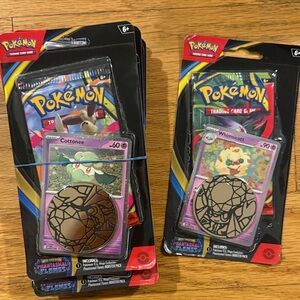 Phantasmal Flames Cottonee & Whimsicott Coin Booster Packs BNWT Set of 5